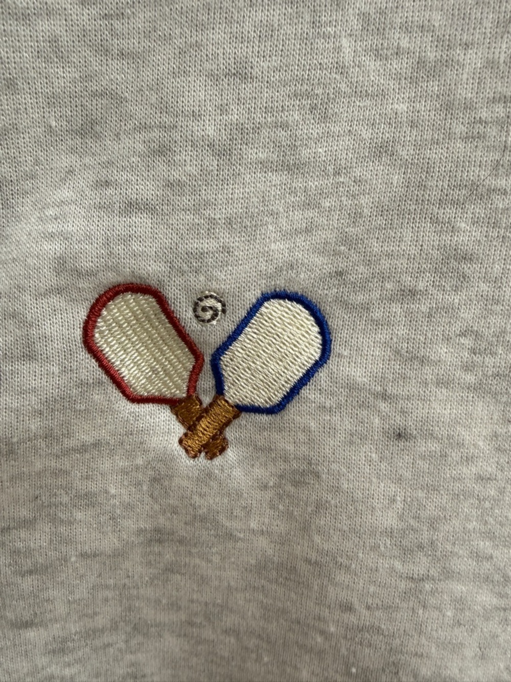 Rae Dunn Light Gray PickleBall Pullover Collar Sweatshirt - Picture 4 of 6